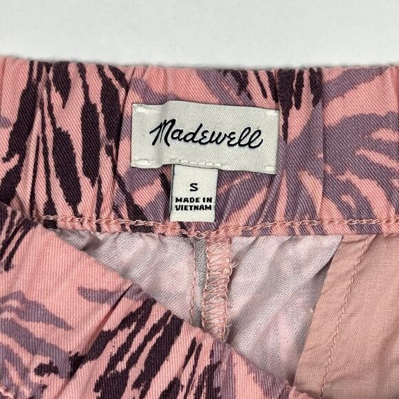 Madewell Pull On Shorts In Oasis Palms Print Women’s Small Pockets Elastic Waist - Picture 4 of 7